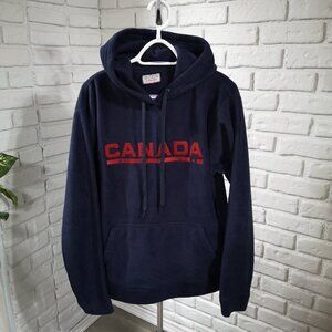 Boca Canada Ladies Size Medium Navy Fleece Straight Fit Hoodie